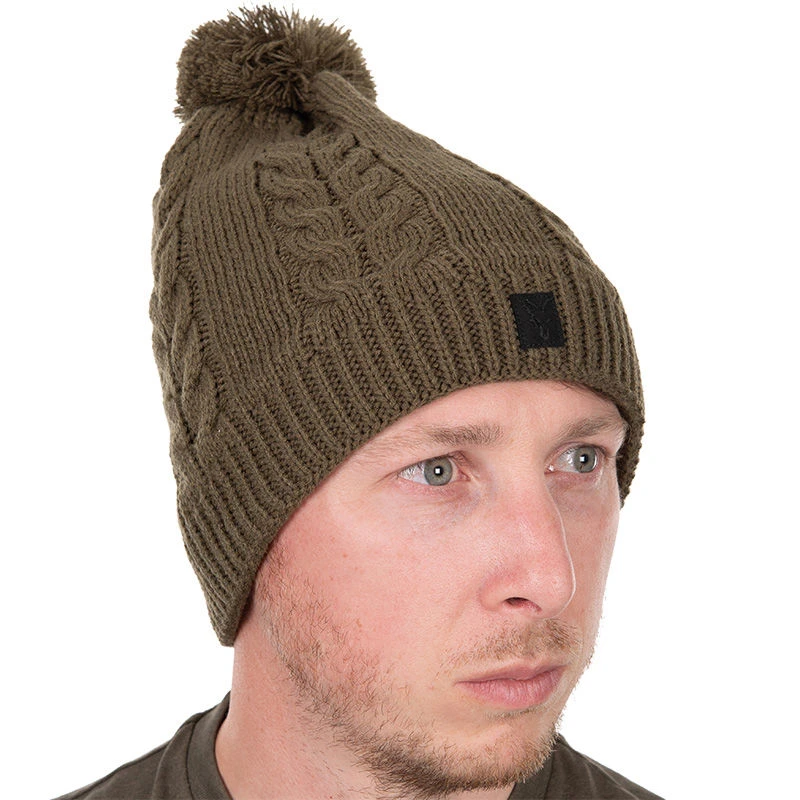 Fox Khaki Knitted Bobble Hat